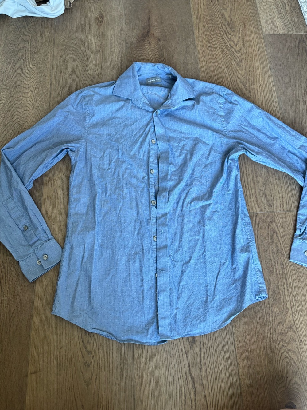 Michael Kors Light Blue Dress Shirt - Long Sleeve Button-Up